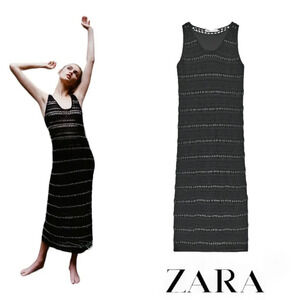 ZARA | Black | KNIT DRESS WITH METALLIC THREAD